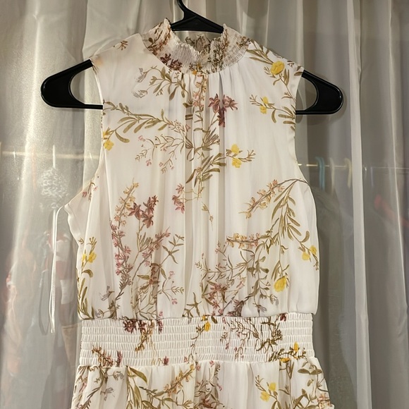 NWOT 1. State Sleeveless Halter Tiered Florals Mini Dress - Picture 3 of 9